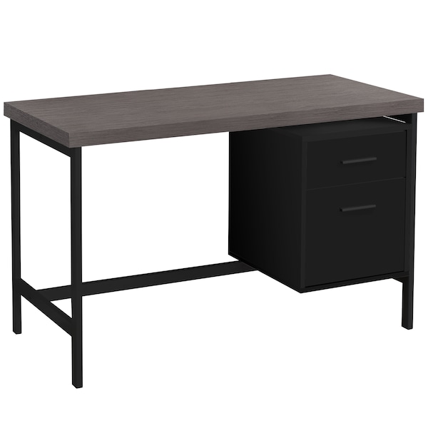 Computer Desk, Home Office, Laptop, Left, Right Set-up, Storage Drawers, 48"L, Work, Metal, Black